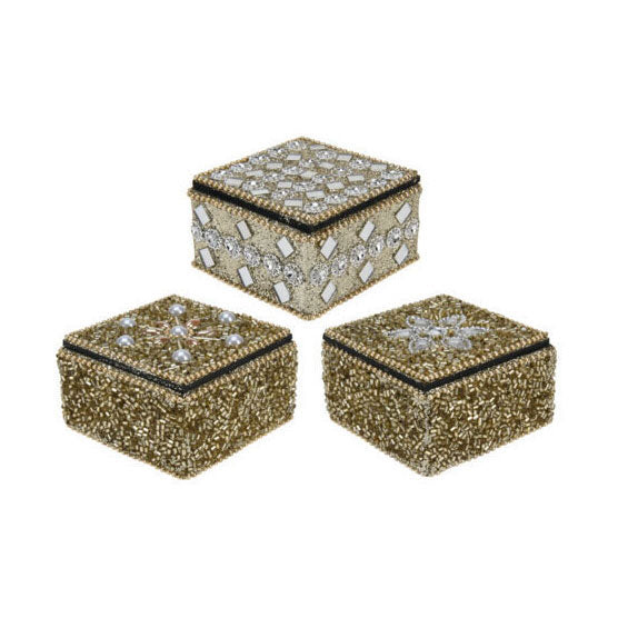 Æske 7x4 cm guld, sæt med 12 stk