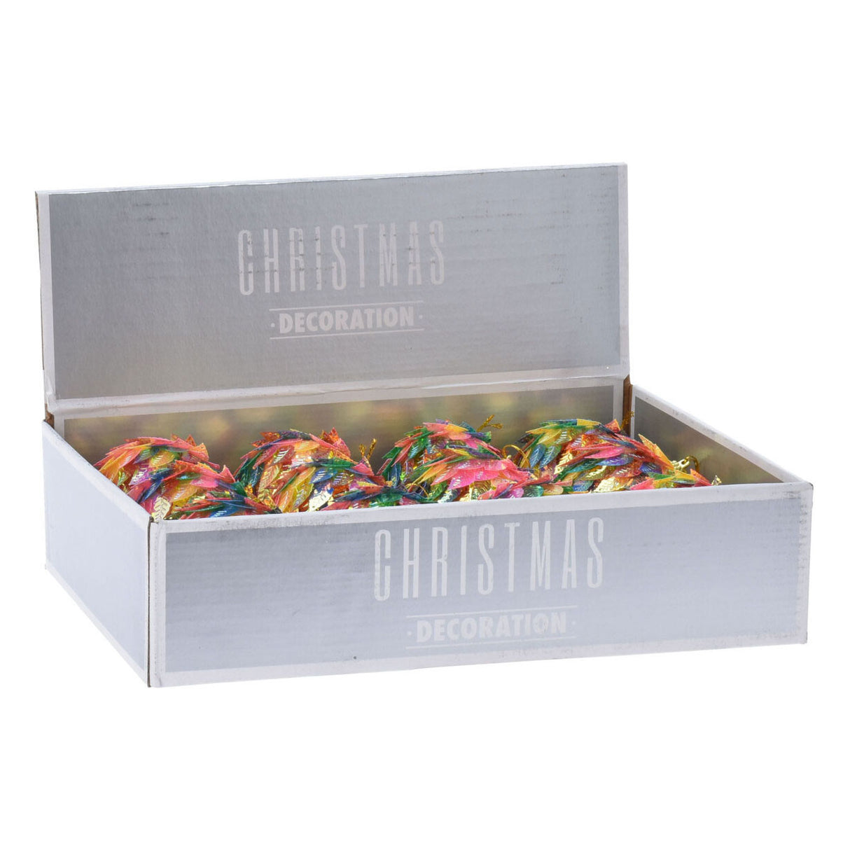 Julebauble ark 6 cm, sæt VAM 12 stykker