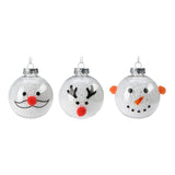 Julebauble snemand 8cm, sæt med 12 stykker