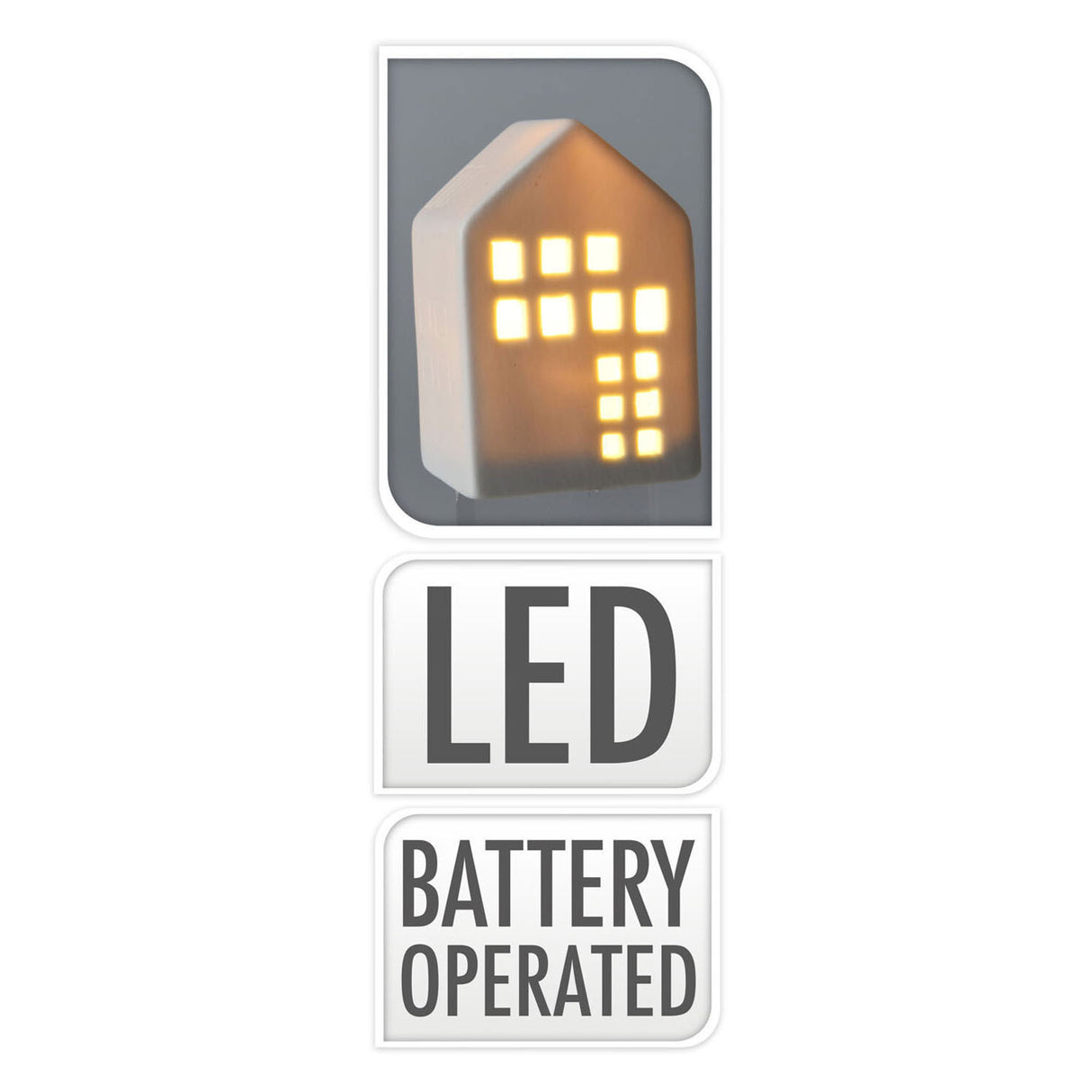 Farv dit eget julehus med LED, sæt med 12 stk