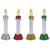 LED -stearinlys med juleglitter, 15 cm.