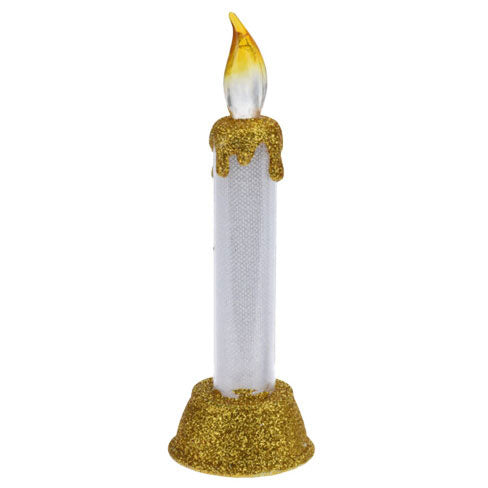 LED -stearinlys med juleglitter, 15 cm.