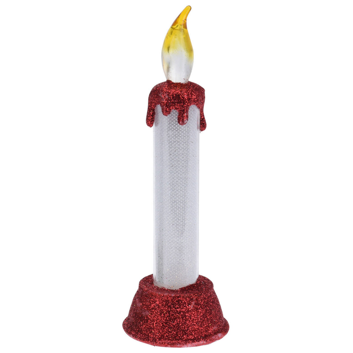 LED -stearinlys med juleglitter, 15 cm.
