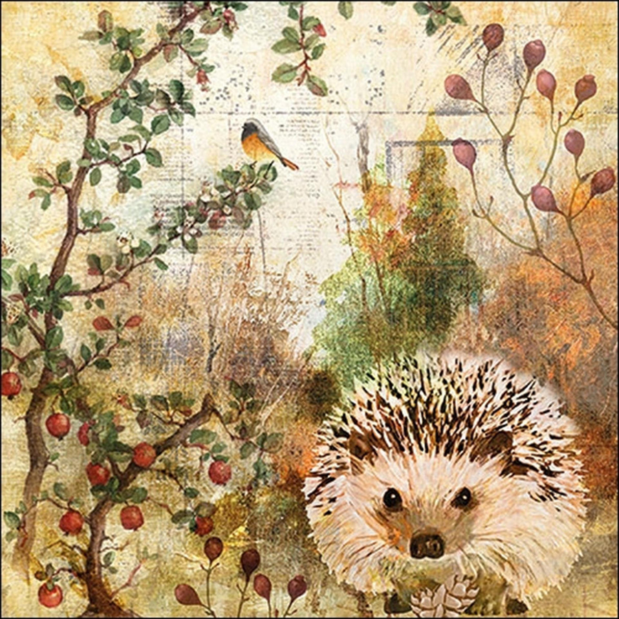 Ambiente servietter 25x25cm efterårspindsvin 20 stk