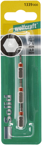 Wolfcraft bits solide | sekskant 2.0, 2.5, 3.0 | 3-delt - 1339000