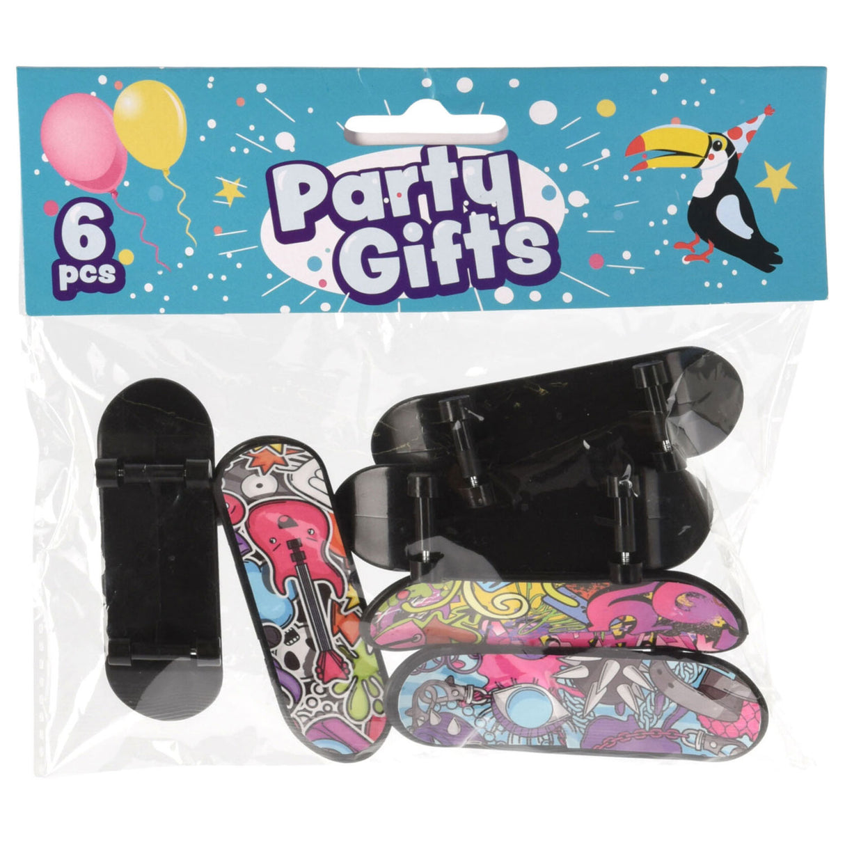 Hand-out gaver finger skateboard, 6 stk.
