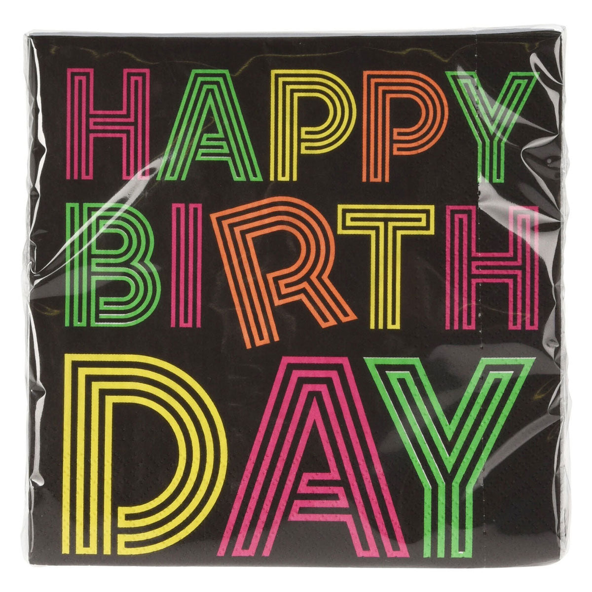 Servietter Happy Birthday Neon, 16 ..