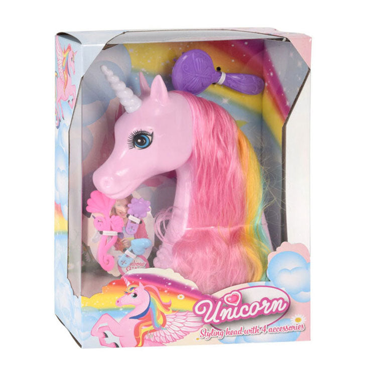 Unicorn hættehoved med 4 tilbehør