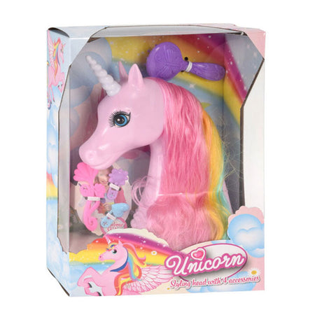 Unicorn hættehoved med 4 tilbehør