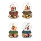 Hyggelig vandbold med julemand med LED, 4,5 cm