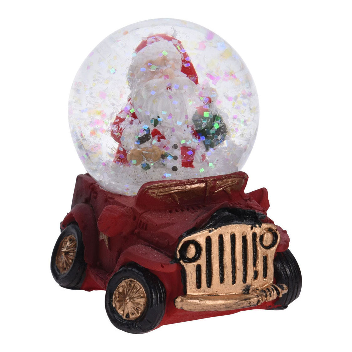 Vandbold julefigur i bil, 6,5 cm