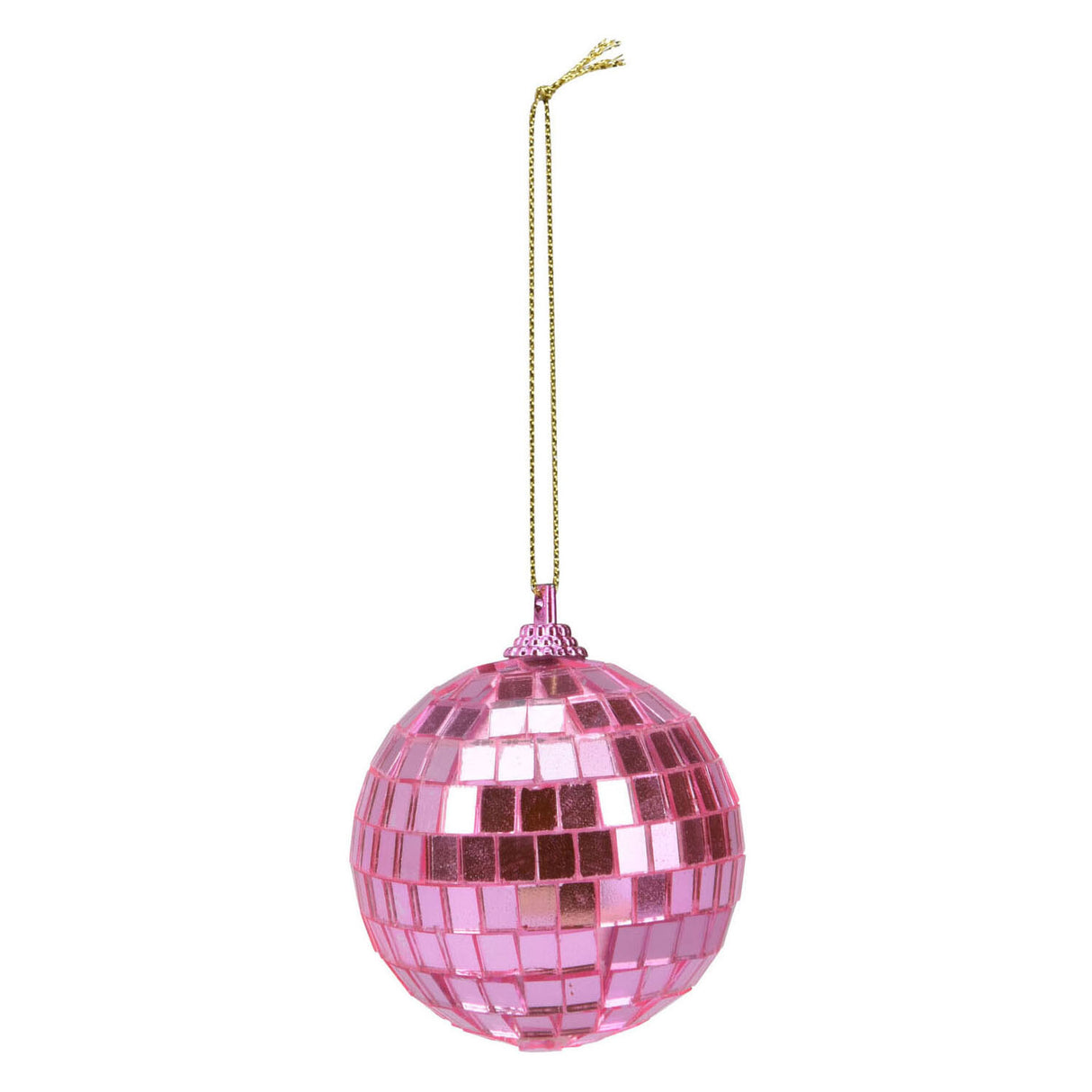 Spejl disco kugle pink, 6cm