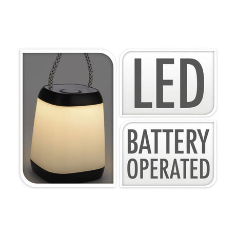 Home styling bordlampe bærbar LED sort 9x12cm