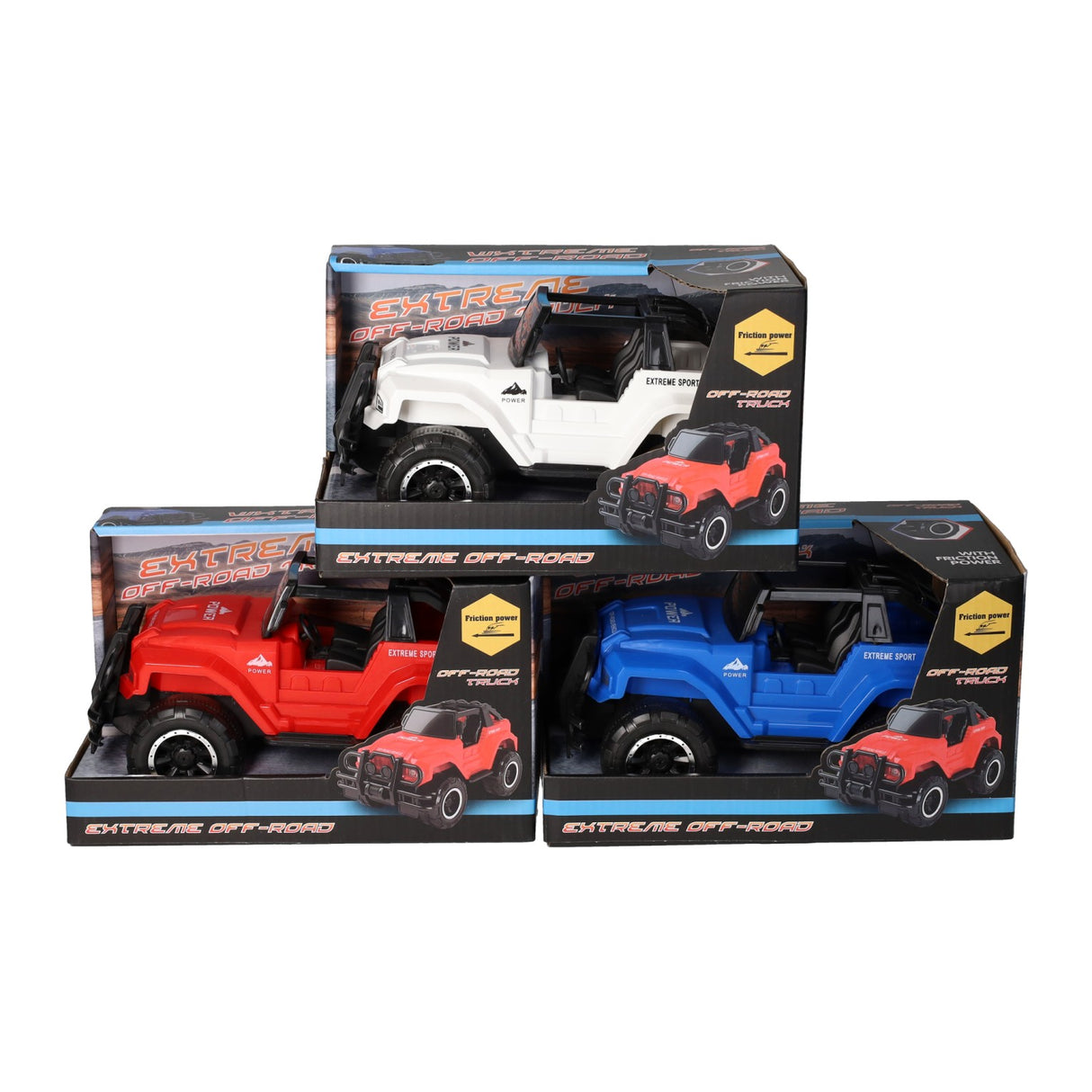 Friktionsjeep 4x4 off the road, 21cm