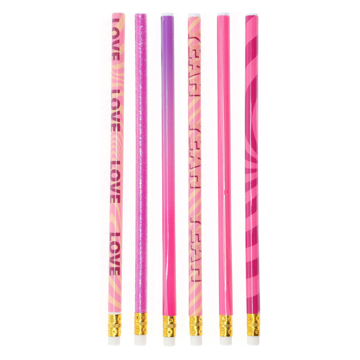 Grå hb blyanter pink, 6 stk.