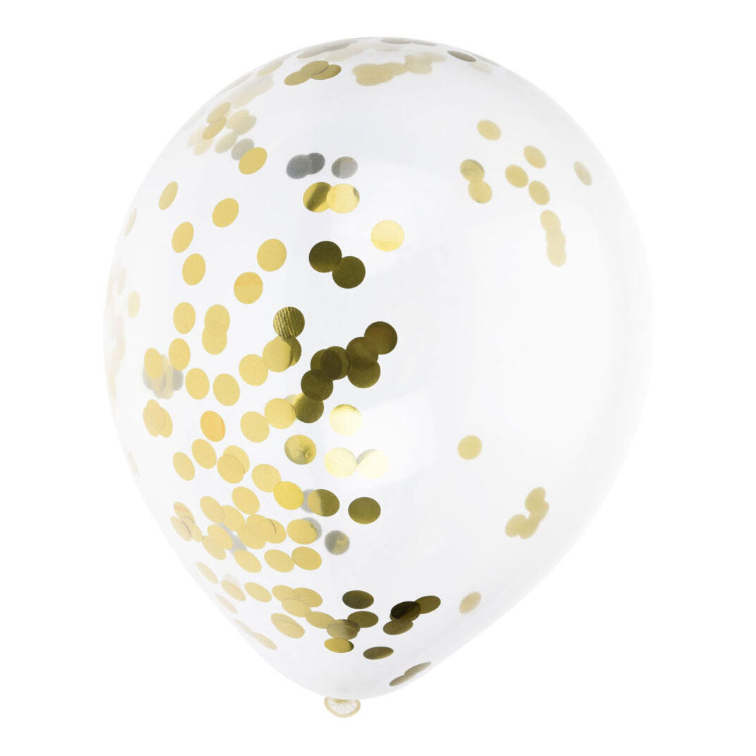 Balloner med guldkonfetti