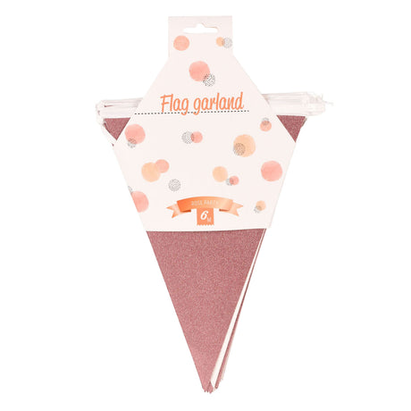 Bunting rosa guld, 6m