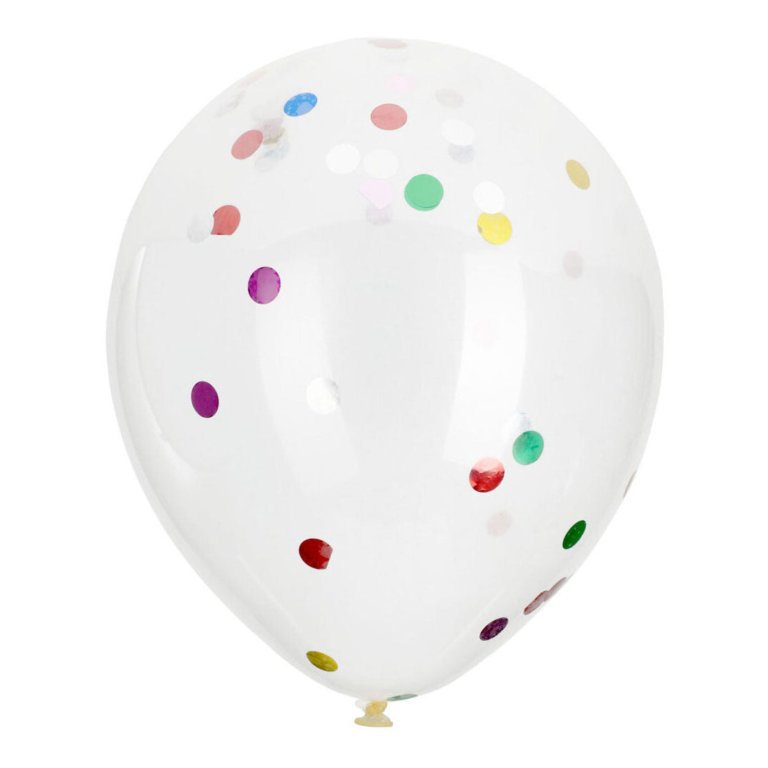 Balloner med Confetti Multi Color, 8 stk.