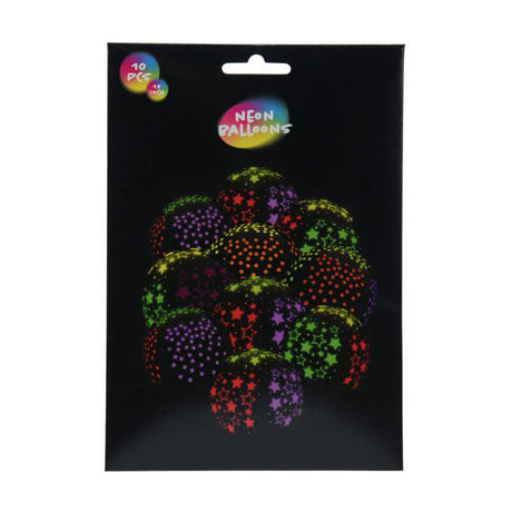 Latex neon balloner, 10 stk.