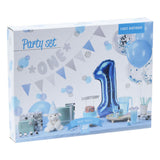 1. fødselsdagsfestdekorationssæt - Blue Boy, 9pcs.