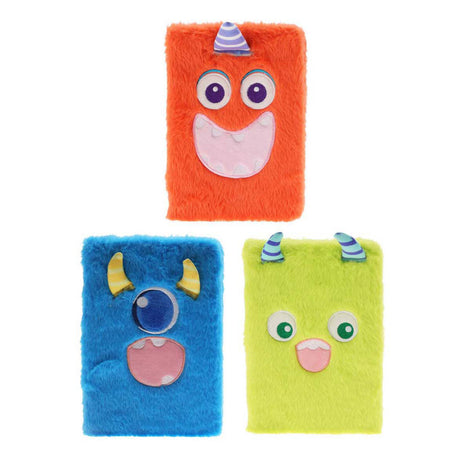 Koopman plys notesbog monster multicolor til børn og kreativ skrivning.