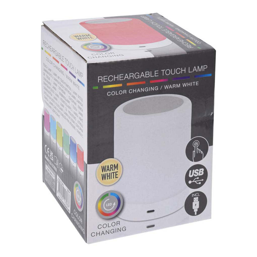 Genopladelig touch-lampe