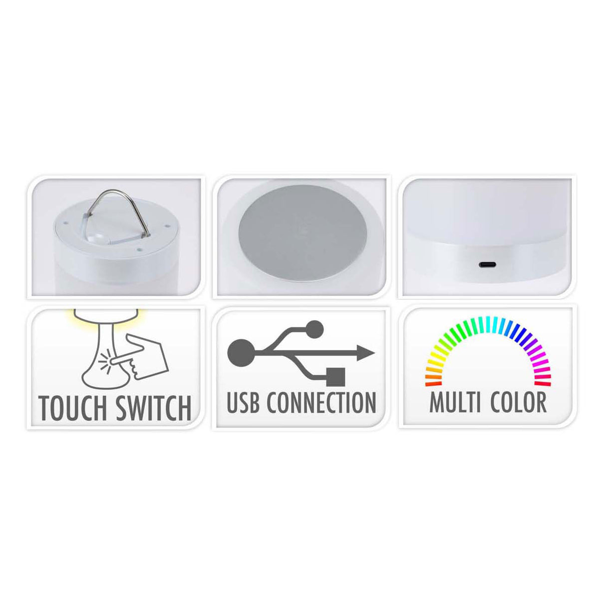 Genopladelig touch-lampe