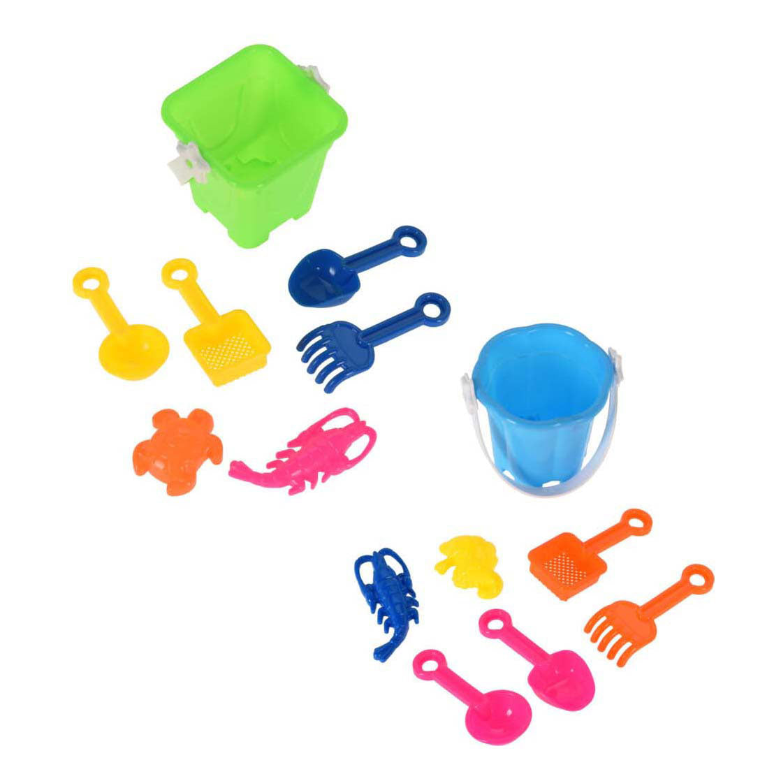 Fyldt mini strandspand, 6 stk