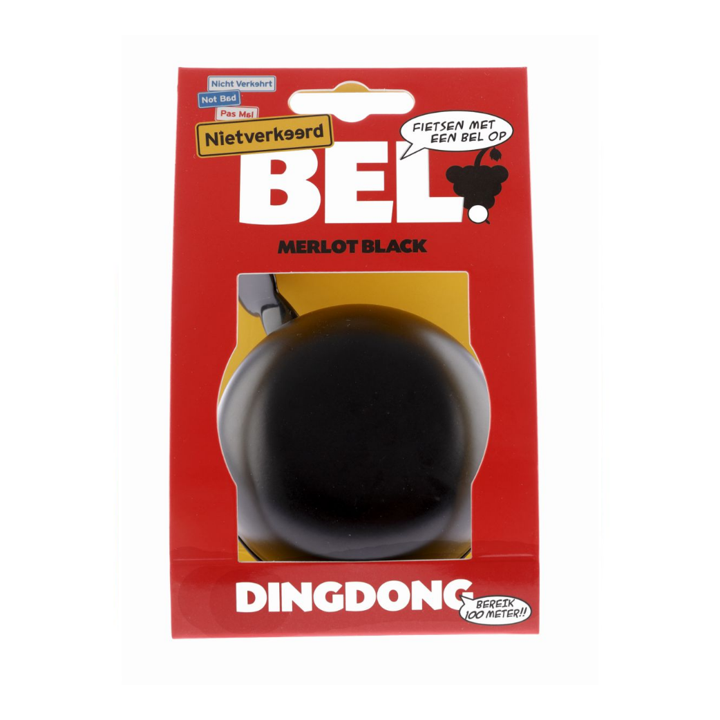 Cykelklokke ding-dong stål 80 mm sort