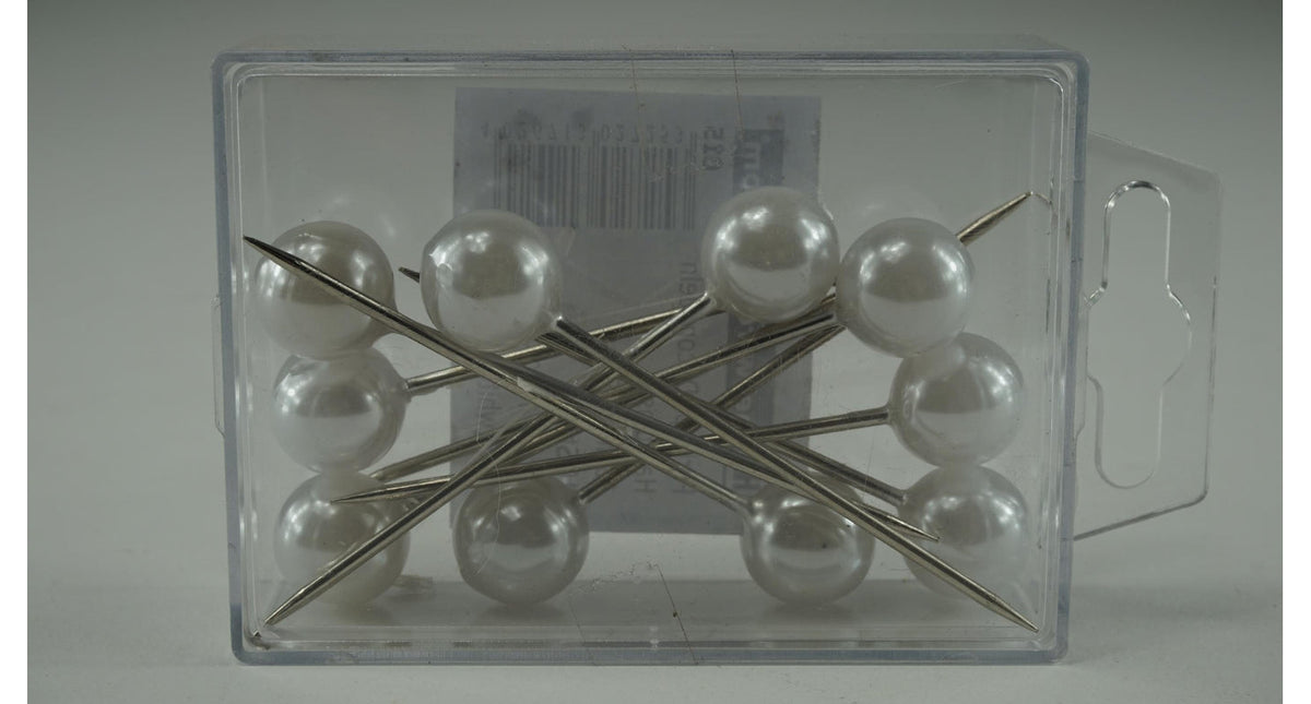 Pushpins white 15mm 10stk