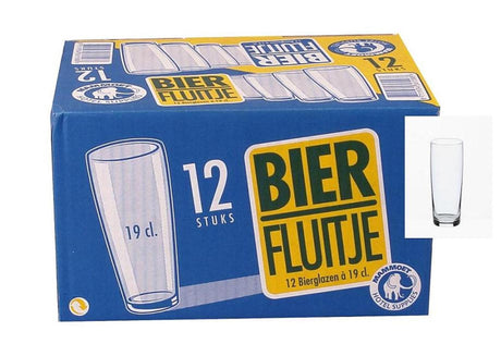 Mammoet ølglas budgetline fløjte 190ml sæt med 12 stk