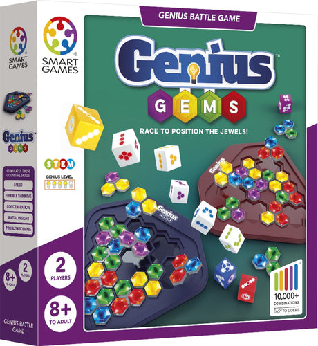 Smartgames geniale ædelstene - hurtigt strategisk tænkespil - mere end 10.000 ædelstenskombinationer - solospil multiplayer - fra 8 år