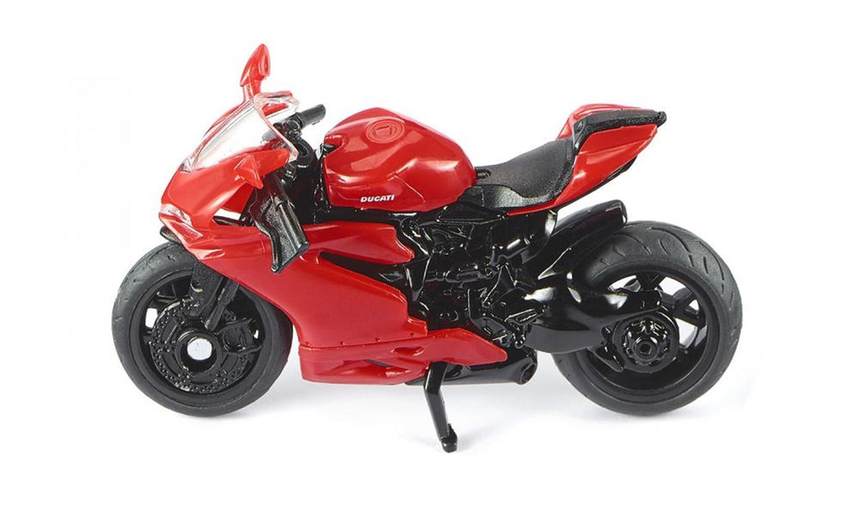 Siku 1601, Ducati Panigale 1299 motorcykel med tape og trafikskilt, sort, metalplast, gummidæk