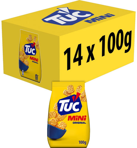 Tuc kiks mini original 14 x 100g - til drinks - snacks - mini kiks - snack - lækkert med filmen