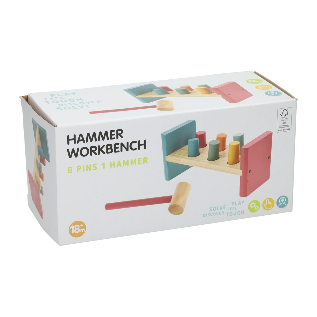 Houten hamerbank met hamer