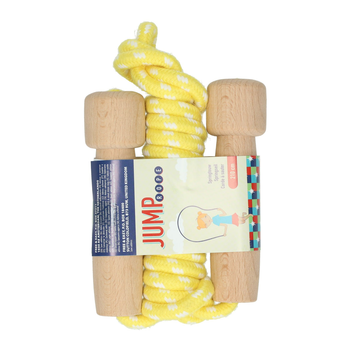 Springtouw met houten handvatten - 210cm