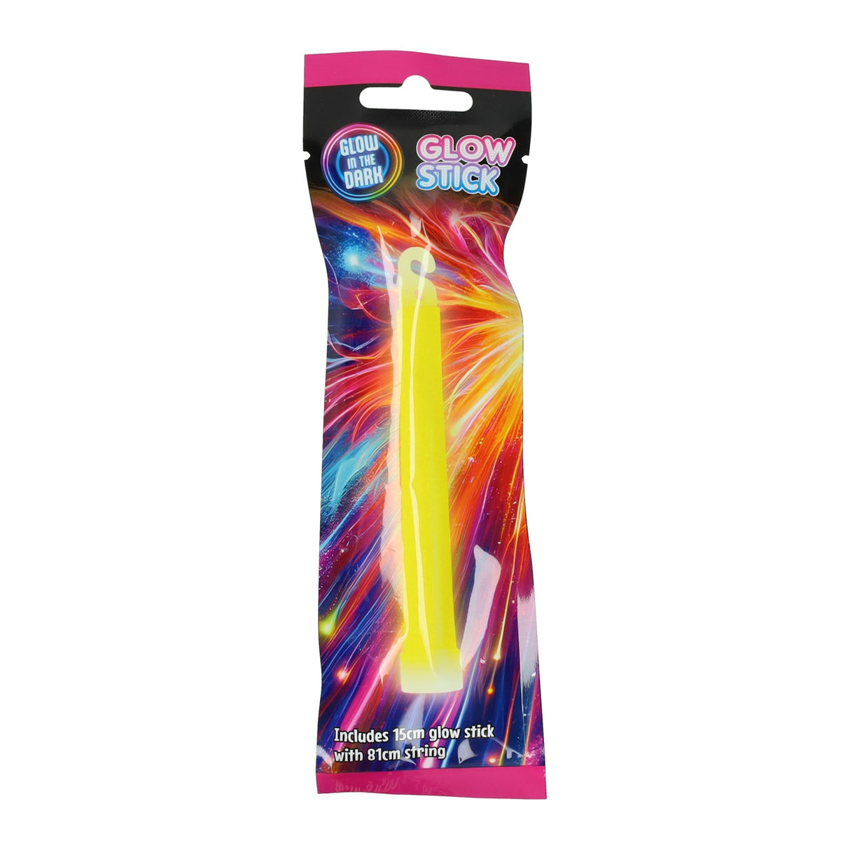 Glow in the dark staven 15 cm met koord