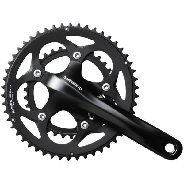 Shimano kranksæt 2 x 10 gear fc-rs400 - 175 50-34 hulaksel - sort
