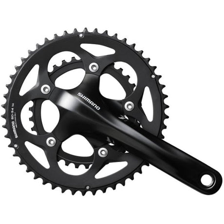 Shimano kranksæt 2 x 10 gear fc-rs400 - 175 50-34 hulaksel - sort