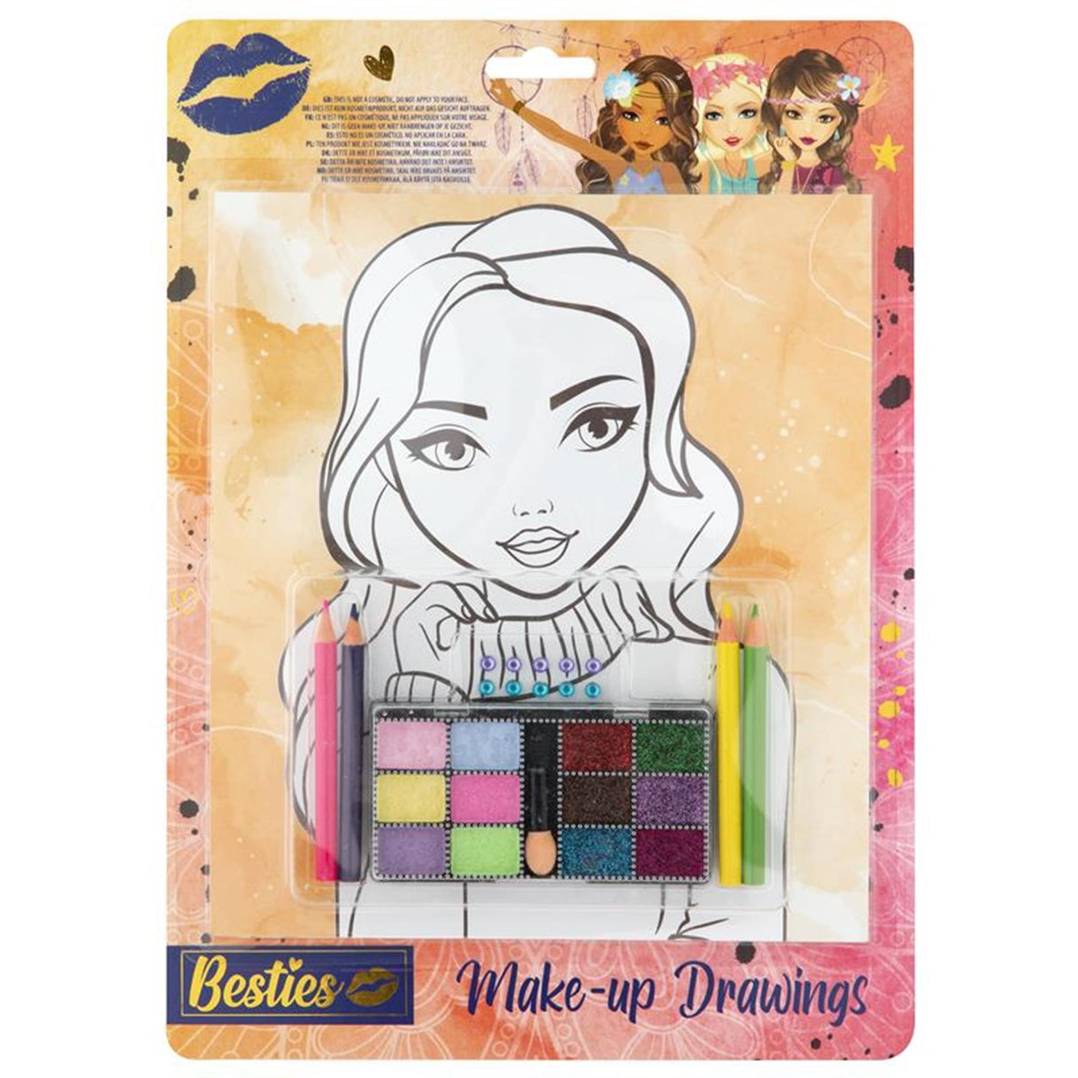 Kreativ håndværksgruppe besties makeup tegninger a4