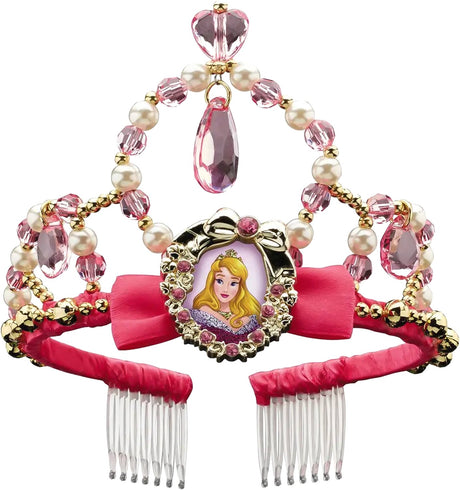 Forklædning disney sovende skønhed aurora tiara krone børn - pink