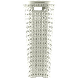 Curver stil vasketøjsboks med låg rattan stil 40 liter elfenben 45x26x62cm