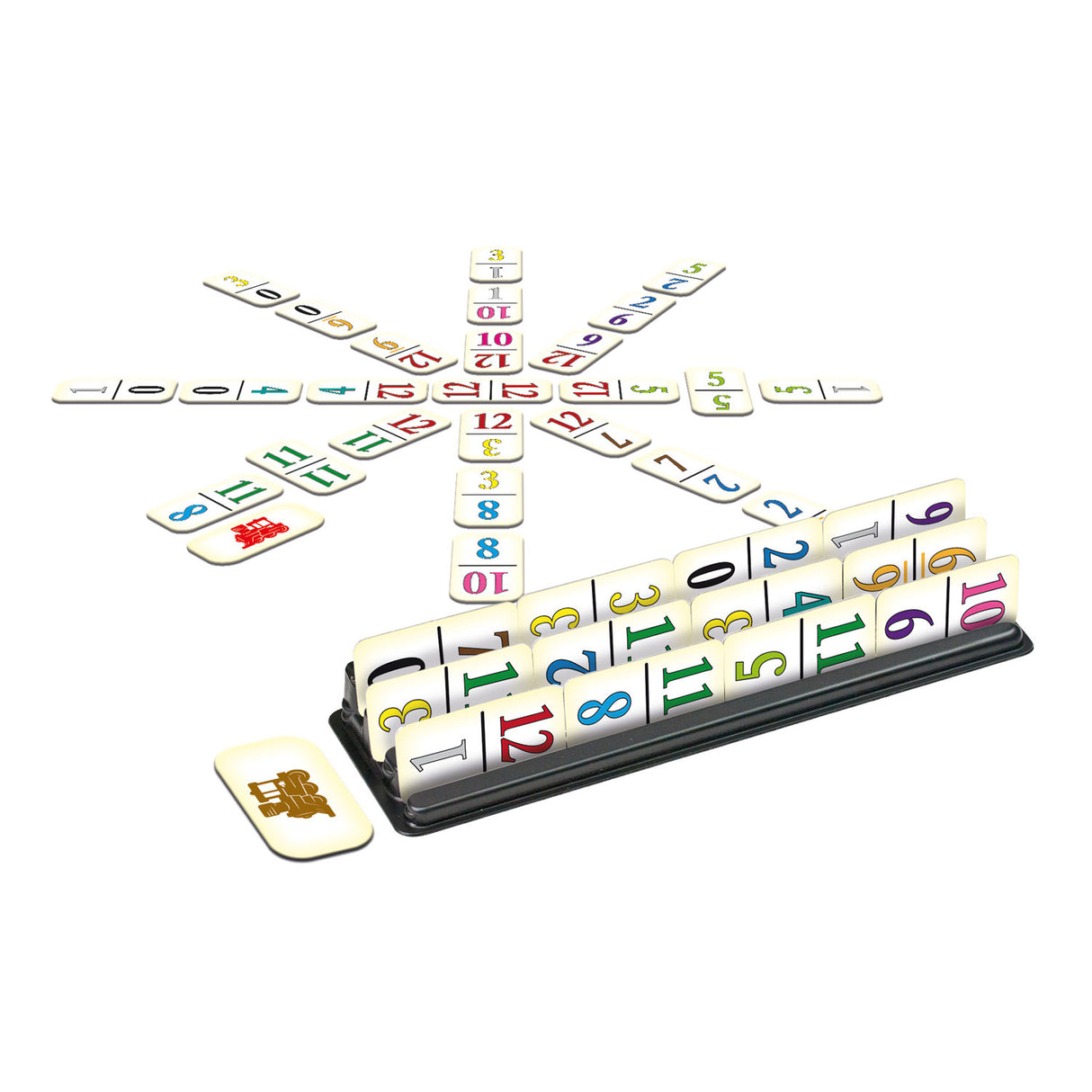 Tactic Mexican Train – brætspil – kompakt udgave – klassisk dominospil – fra 7 år – 2 eller flere spillere