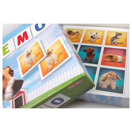 Taktisk memo kæledyr - memo spil - find de rigtige par - hunde, katte, kaniner og andre kæledyr - brætspil for børn og familier - 2 til 6 spillere - fra 3 år