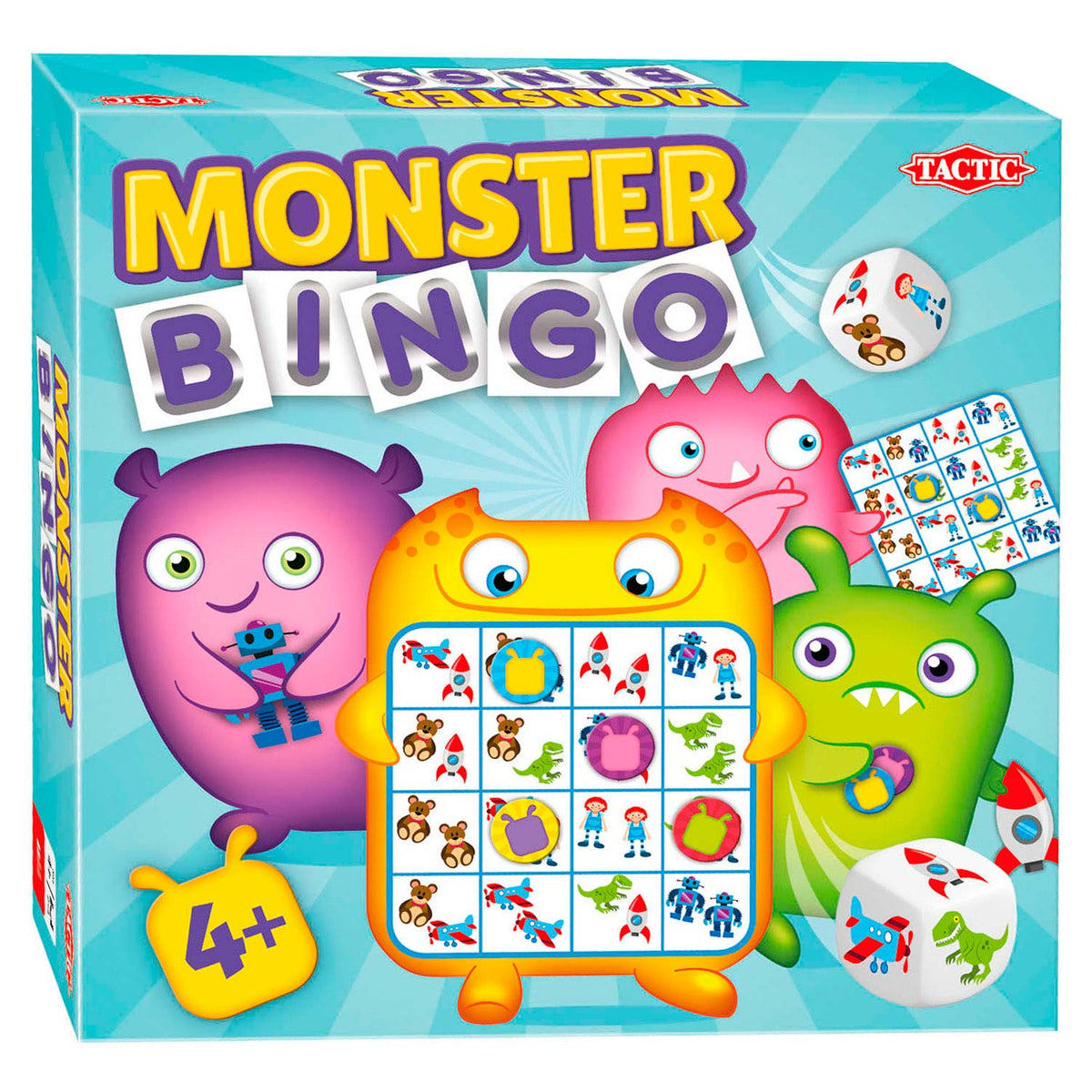 Tactic monster bingo - board game - bingo - children's bingo with monsters - colorful and exciting - family game - 2 to 4 players - from 4 years