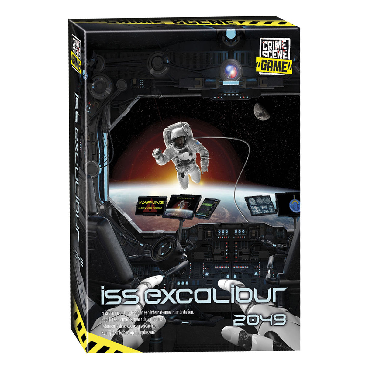 Taktisk gerningssted iss excalibur 2049 – brætspil – krimispil – futuristisk mysterium i rummet – dybdegående efterforskning og deduktion – gerningsstedserie – spilstormstudie – 1 eller flere spillere – fra 18 år