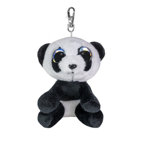 Lumo stars plys nøglering panda panda - krammetøj 8,5 cm sort og hvid.