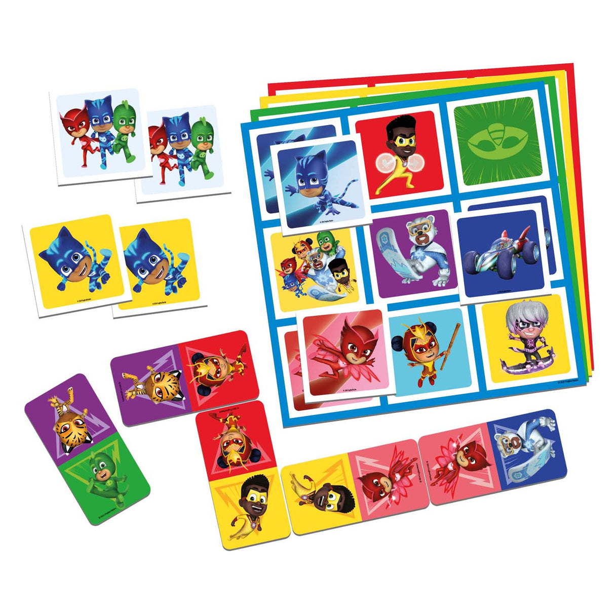 Tactic pj masks 3-i-1 spilsamling – kortspil – lotto – domino – memo – børnespil fra 4 år