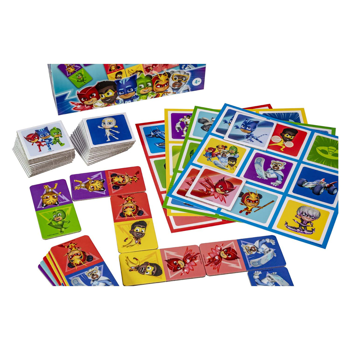 Tactic pj masks 3-i-1 spilsamling – kortspil – lotto – domino – memo – børnespil fra 4 år