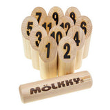 Tactic mölkky go - fangst- og kastespil - originalt finsk trækastspil i praktisk bærbar kasse - bæredygtigt fyrretræ - med gratis scoringsapp